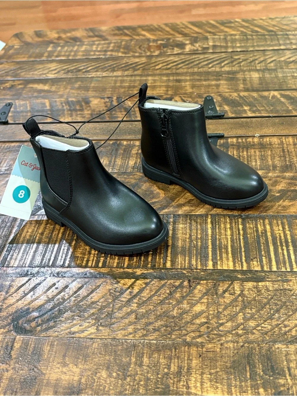 Cat & Jack Black Kids' Chelsea Boots with Side Zipper